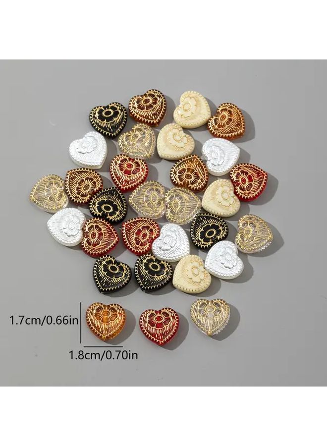 Black Vintage Heart Acrylic Beads For DIY Jewelry Making And Bracelet Design - Image 4
